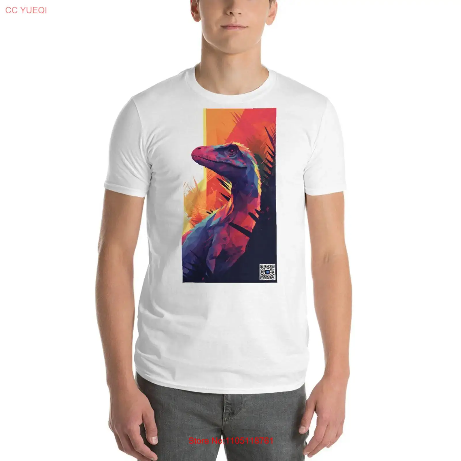 3D Printing Qr Code - Dinosaur T Shirt smartphone camera scannable