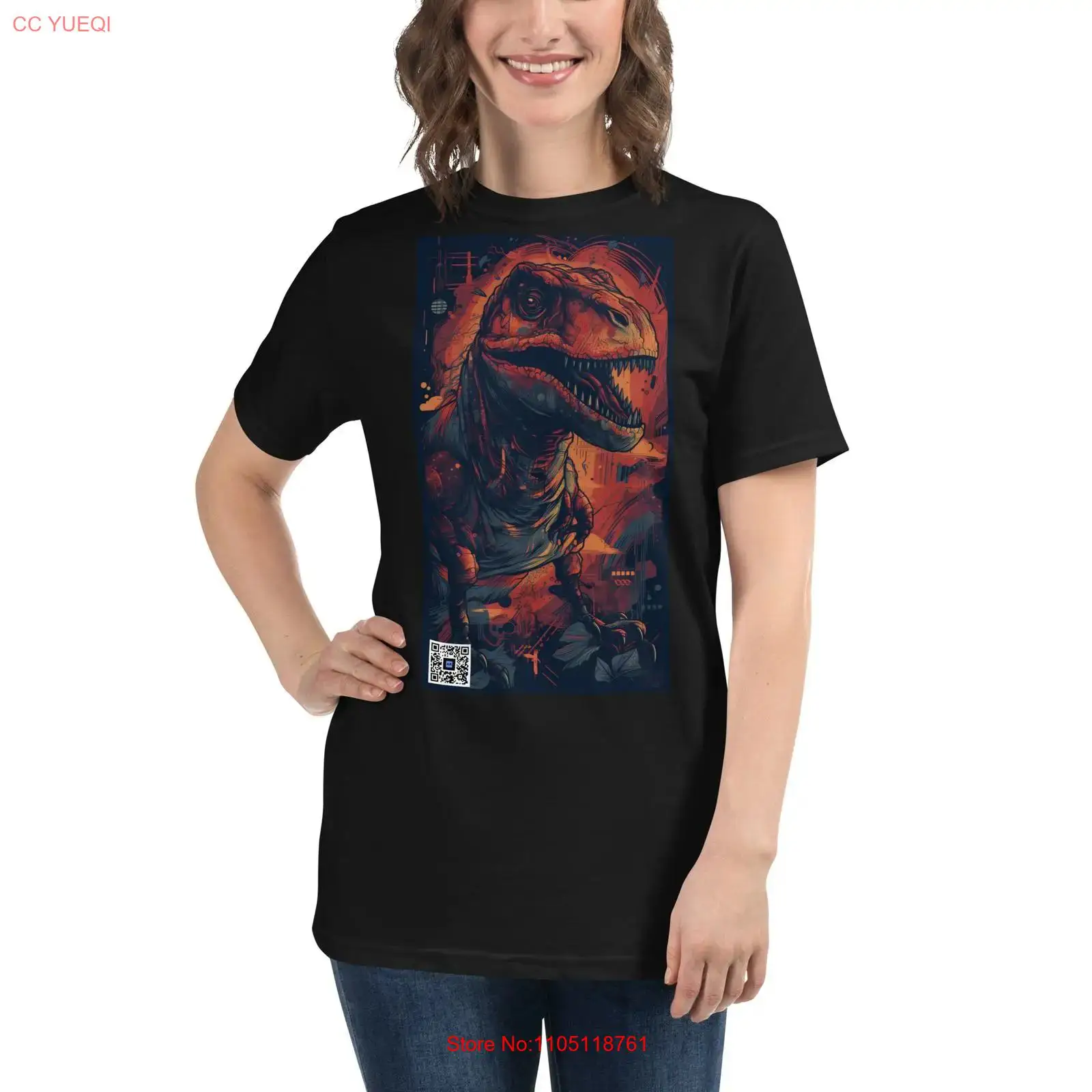 3D Printing Qr Code - Dinosaur T Shirt smartphone camera scannable