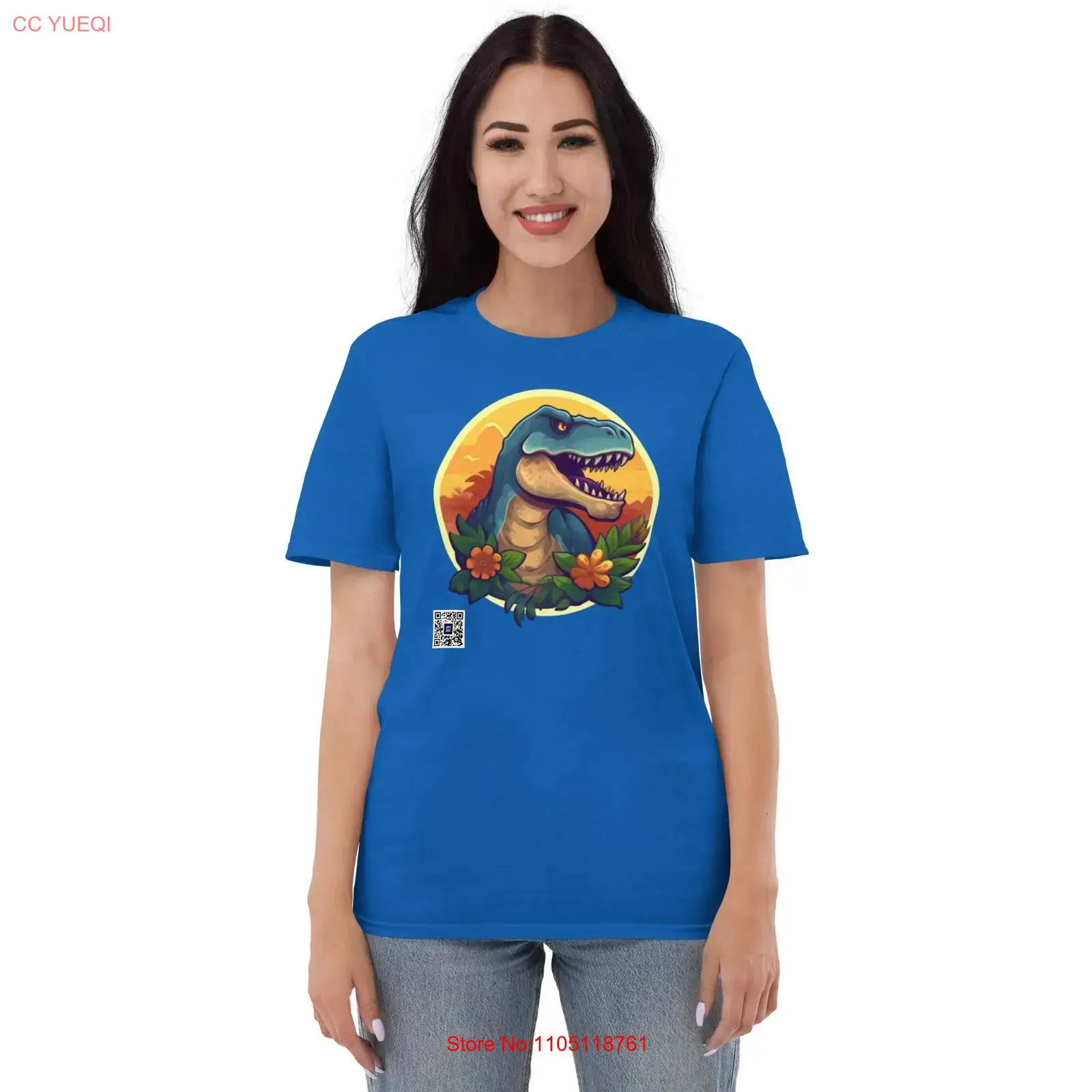 3D Printing Qr Code - Dinosaur T Shirt smartphone camera scannable