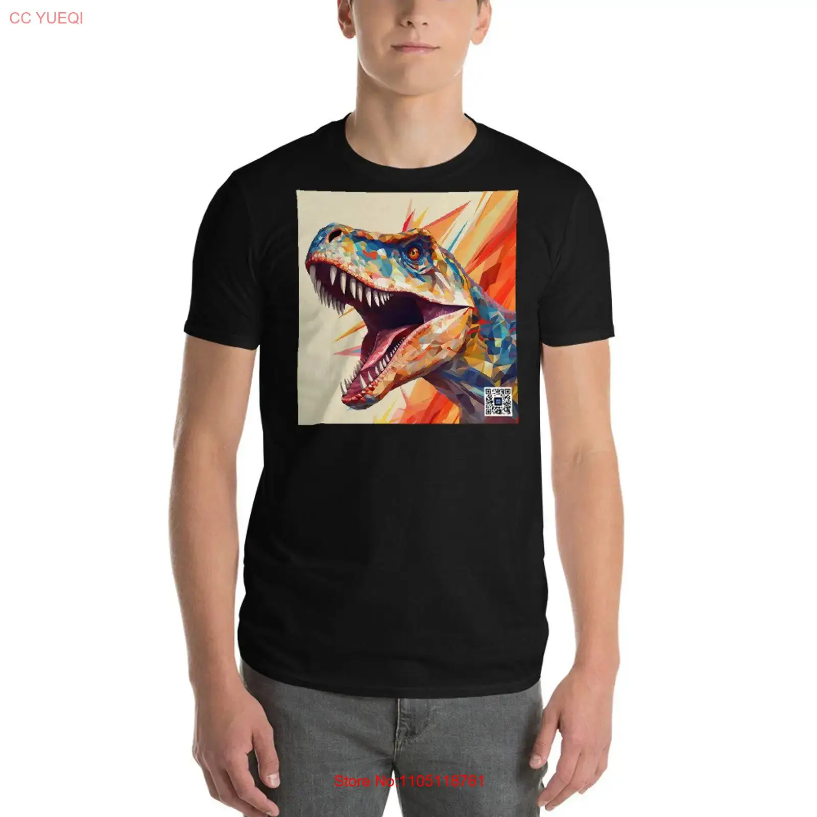 3D Printing Qr Code - Dinosaur T Shirt smartphone camera scannable