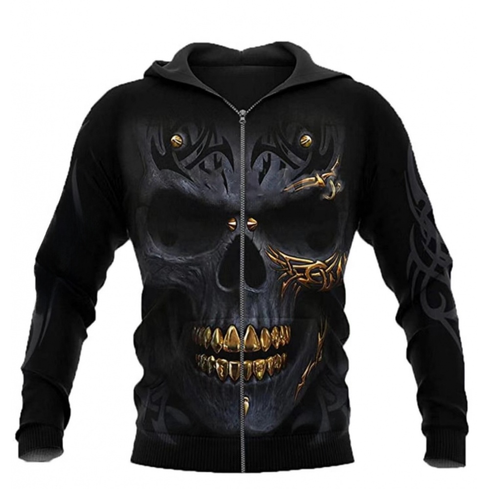 Men's Zipper Hoodie Casual Ope – обзор и цена 3D Printing Tooth