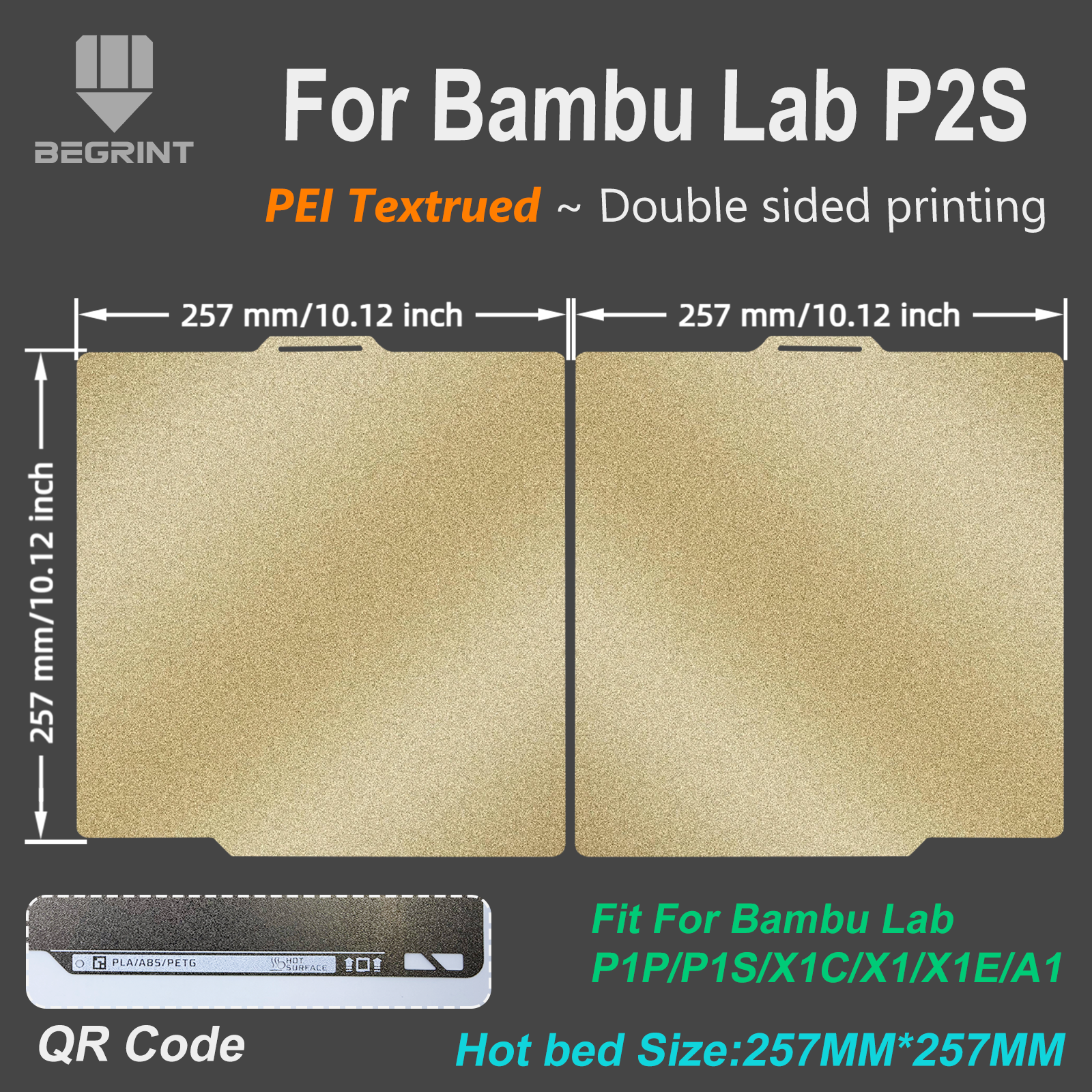 For Bambu Lab P2S PEI Textured – обзор и цена 3D Printing Qr Code