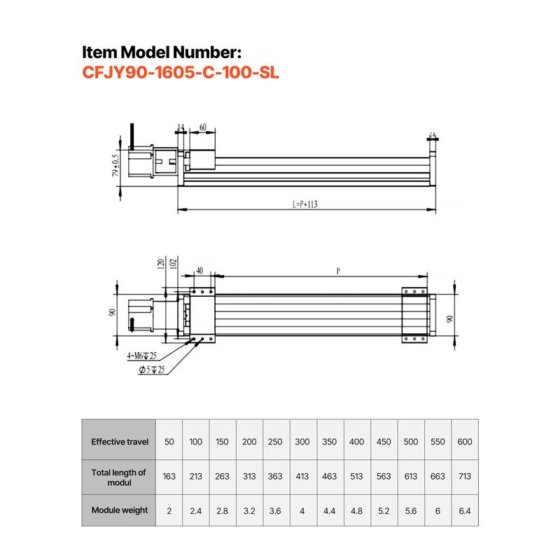 Linear drive, 100 mm stroke, b – обзор и цена Linear Guide Rail