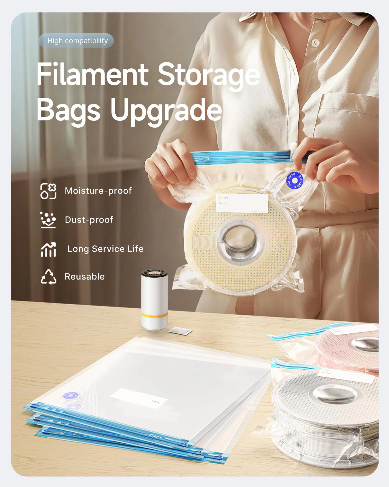 3D Printer Filament Vacuum Bag – обзор и цена Carbon Fiber Filament