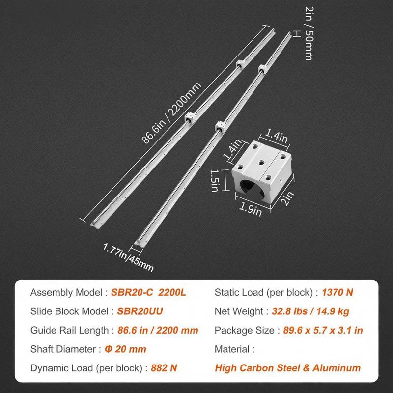 Linear Guiding System 2200mm F – обзор и цена Linear Guide Rail