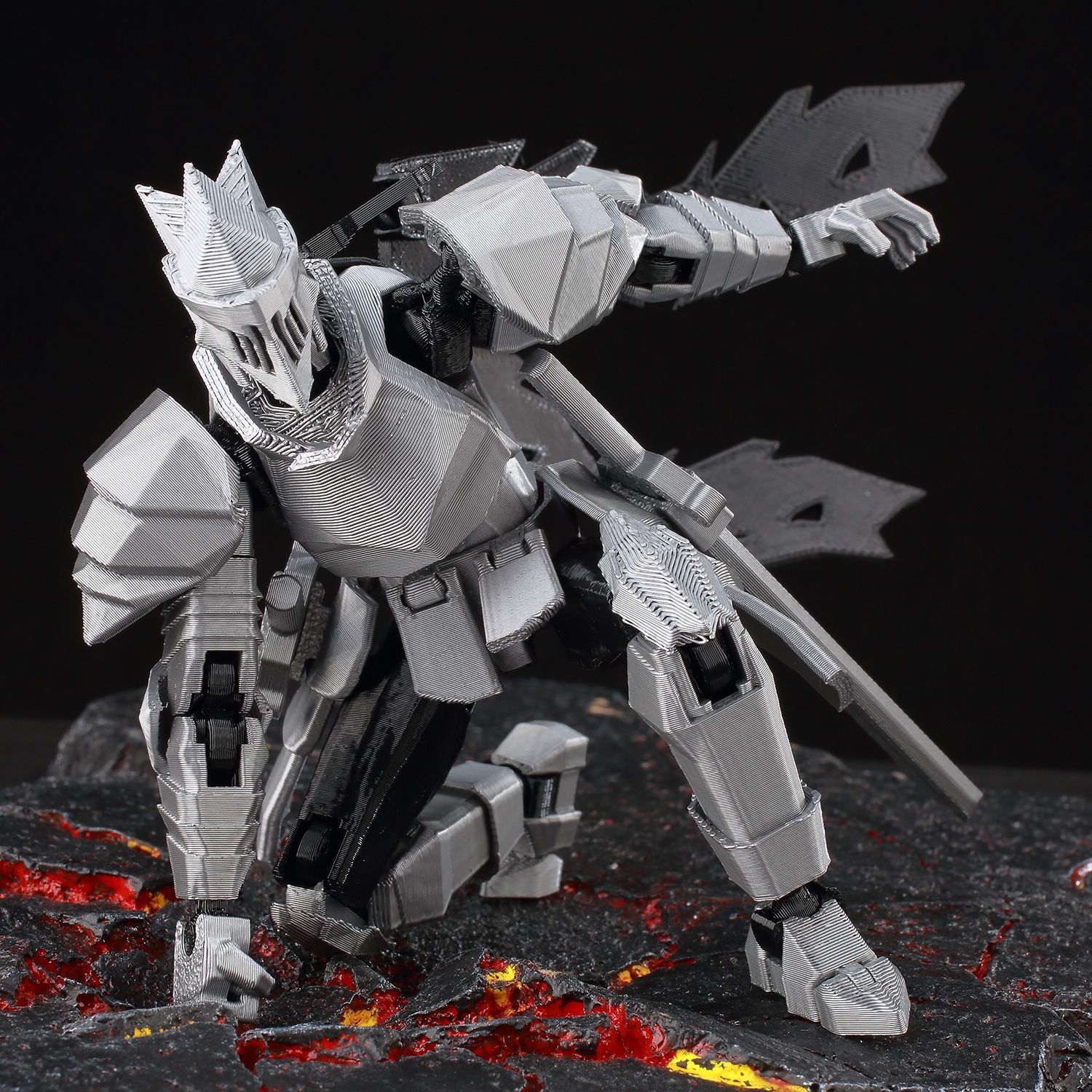 In Stock ​9l3d Lucky13 Silver  – обзор и цена 3D Printing Knight Armor