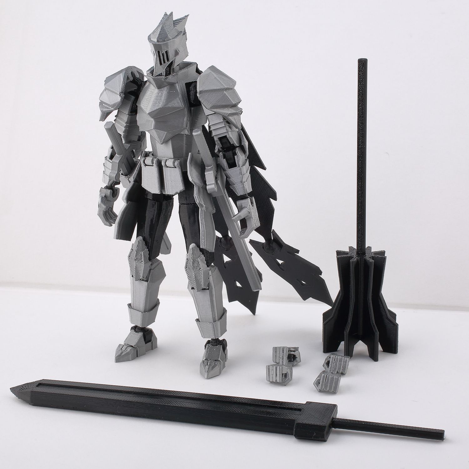 In Stock ​9l3d Lucky13 Silver  – обзор и цена 3D Printing Knight Armor